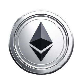 Visuel flottant illustrant la pièce de cryptomonnaie Ethereum ETH