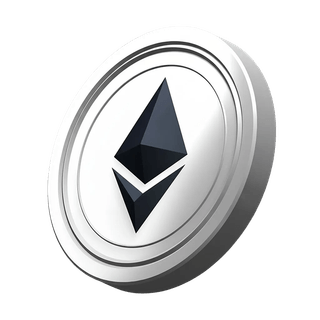 Image décorative montrant la pièce Ethereum ETH posée sur l'enregistrement crypto